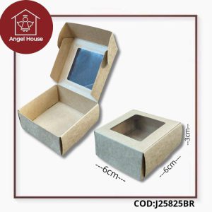 Cajas con visor parda 6x6x3 cm