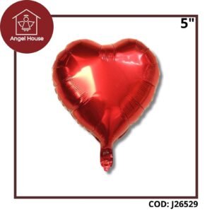 Globo de corazón metalizado por unidad (5")