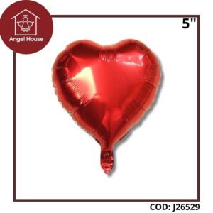 Globo de corazón metalizado por unidad (5")