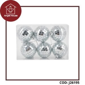 Bolas Navideñas Plateadas 6cm 6und