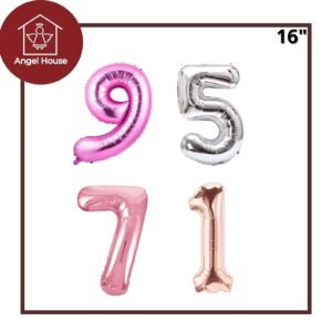 Globo de numero 16" (Plateado, Rose, Rosa, Fucsia)